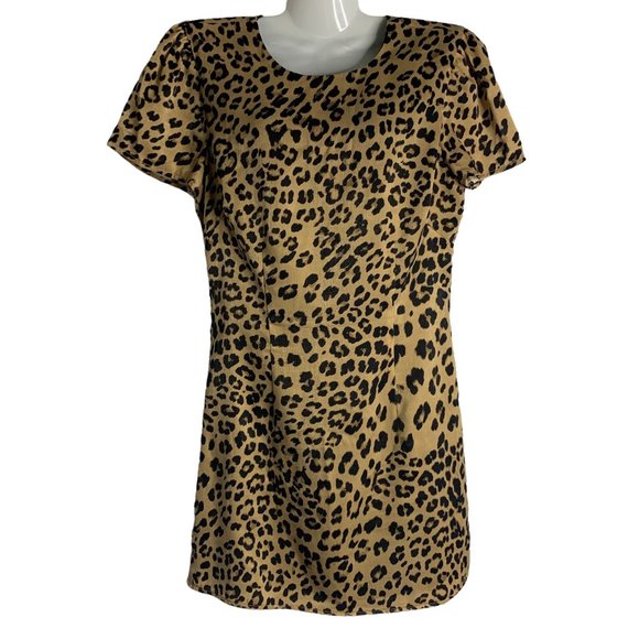 House of Harlow x Revolve Delphine Dress XS Leopard Lined Mini Back Zip - Picture 2 of 6
